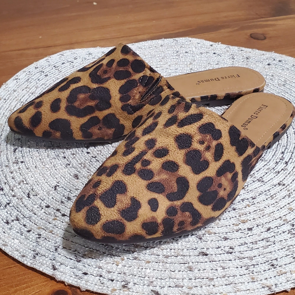 Pierre Dumas Leopard Print Mules